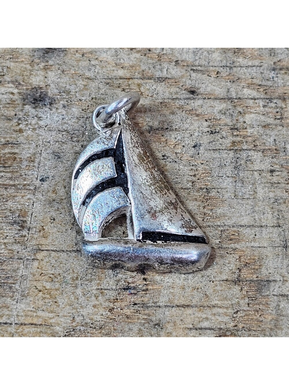Sterling Silver Sailboat Sail Boat Charm Nautical Pendant Vintage 1.5g